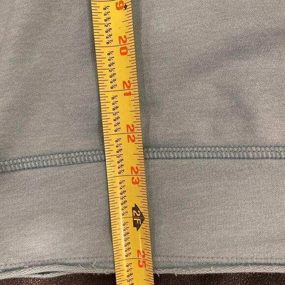 ❤️Last Chance LVR Organic blue cowl neck long sleeve hooded pullover size M - Picture 10 of 10